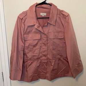 LOFT Dusty Pink Peplum Waist jacket. Size XL